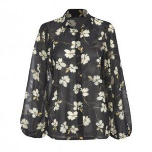 CAbi Cosmo Sheer Floral Blouse Size: SMALL NWOT